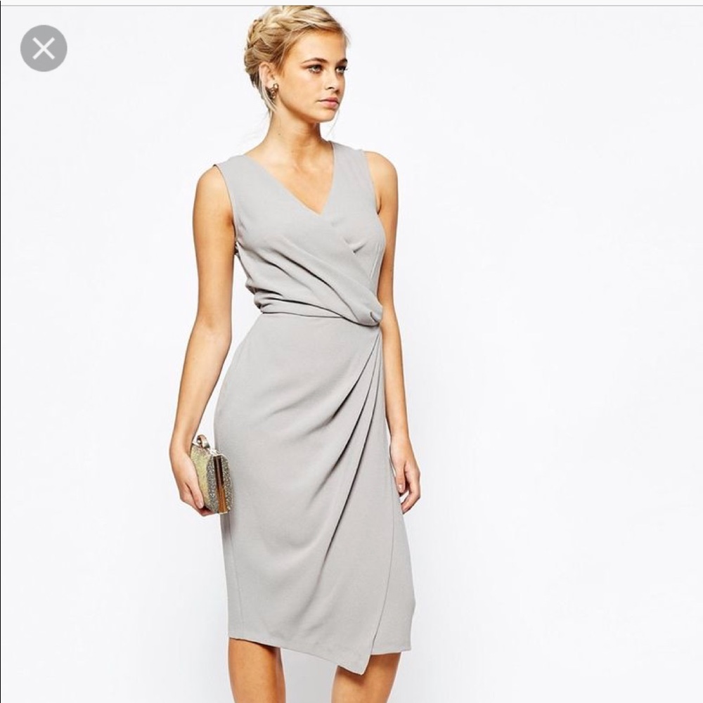 BNWT Closet Wrap Knee Length Midi Pencil Dress sz2